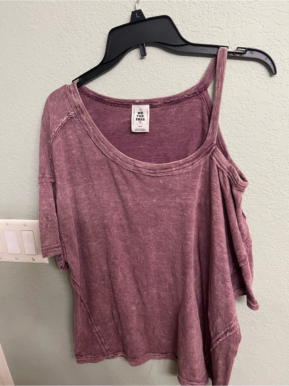 We The Free Mauve One-Shoulder Cold-Shoulder Camisole Top